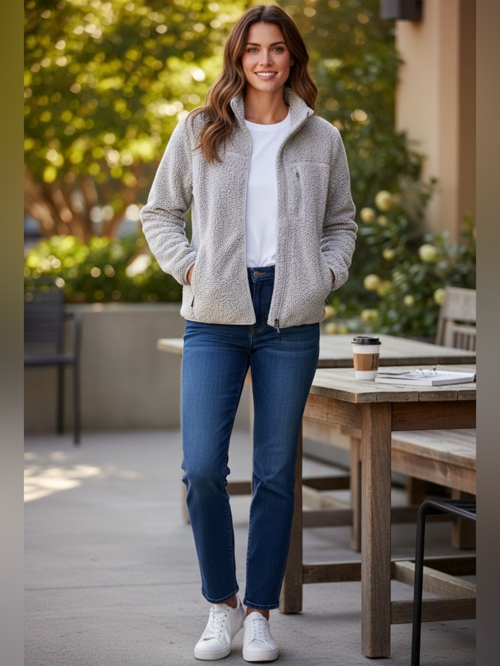 Stillwater Supply Cream Sherpa Full Zip Jacket